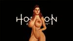  3d abs aloy_(horizon) areolae belly braid braided_ponytail breasts brown_eyes brown_hair eyebrows eyelashes eyes eyeshadow horizon_zero_dawn huge_breasts large_areolae large_breasts legs lips makeup navel nude pose pubic_stubble pussy render self_upload solo xnalara xps 