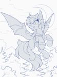  2018 bat_pony bottomless clothed clothed_feral clothing digital_media_(artwork) fan_character female feral hoodie mammal membranous_wings my_little_pony open_mouth sketch smile solo wings yakovlev-vad 