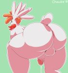  2018 anthro anthrofied anus backsack balls big_butt black_nose brambles_(chowdie) butt chowdie cum digital_media_(artwork) erection fan_character fluffy_ears fur hair hi_res legendary_pok&eacute;mon looking_at_viewer male mammal nintendo nude penis pok&eacute;mon pok&eacute;mon_(species) shaymin shaymin_(sky_form) simple_background solo video_games white_fur 