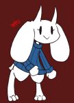  cave_story clothing cosplay darayajonjet demon fur horn imp long_ears monster simple_background solo standing sue_sakamoto sweater video_games 