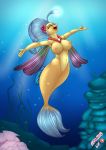  2018 absurd_res areola breasts bubble eyes_closed female hi_res marine my_little_pony my_little_pony_the_movie navel nipples open_mouth princess_skystar_(mlp) solo underwater water wolfmask 