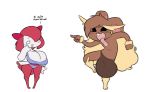  anthro big_breasts breasts bulge cleavage clothed clothing crazy_face dorian-bc duo expectation_vs_reality female fur hair huge_breasts hyper hyper_breasts kirlia lagomorph loincloth long_ears lopunny male male/female mammal meme nintendo open_mouth pok&eacute;mon pok&eacute;mon_(species) short_stack text timothy_vladislaus tongue video_games 
