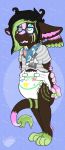  angel_dragon anthro bandanna biped clothed clothing diaper dragon eyewear feathers fully_clothed fur glasses hair horn male signature simple_background source_request standing twixxel_minty unknown_artist unknown_artist_signature wings 