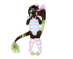  4_toes 5_fingers angel_dragon anthro barefoot biped blep clothed clothing diaper digitigrade dragon eyewear feathers fully_clothed fur glasses hair humanoid_hands legwear male simple_background source_request standing stockings toes tongue tongue_out twixxel_minty unknown_artist wings 