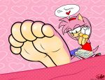  &lt;3 2017 amy_rose anthro barefoot book clothing cornchip21 dialogue english_text feet female foot_focus gloves green_eyes hair hairband hedgehog mammal soles solo sonic_(series) speech_bubble tails-chan text toes video_games 
