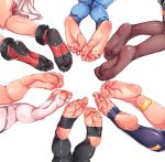  angewomon anklet barefoot black_legwear digimon fatal_fury fate/grand_order fate_(series) feet ishtar_(fate/grand_order) jewelry koha-ace leotard multiple_girls nami_(one_piece) nier_(series) nier_automata okita_souji_(fate) okita_souji_(fate)_(all) one_eye_closed shinkaui shiranui_mai simple_background socks soles stirrup_legwear the_king_of_fighters thighhighs toe_scrunch toeless_legwear torn_clothes torn_leotard white_background white_legwear yorha_no._2_type_b 