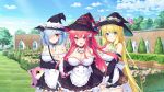  cleavage escu:de ichiyou_moka maid maid_in_witch_life!_-yakata_de_hajimaru_h_na_miryou_seikatsu- suzunone_rena thighhighs umetori_uriri wallpaper witch 