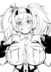  after_paizuri blush breast_pocket breasts button_gap cleavage crying crying_with_eyes_open cum cum_on_body cum_on_breasts cum_on_upper_body cumdrip flying_sweatdrops gambier_bay_(kantai_collection) gloves greyscale hairband kanno_takanori kantai_collection large_breasts looking_at_viewer monochrome nose_blush open_mouth pocket short_sleeves simple_background solo tears twintails unbuttoned unbuttoned_shirt upper_body white_background 