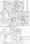  69bea balls black_and_white blind comic dialogue earth_pony english_text equine fan_character female feral fluffy friendship_is_magic horn horny_(disambiguation) horse hug jeremy_feuer jessie line_art luke_(69bea) mammal monochrome my_little_pony open_mouth pegasus penis pony simple_background text traditional_media_(artwork) white_background winged_unicorn wings yawn 