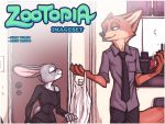  anthro canine clothing comic disney female fox fur green_eyes judy_hopps lagomorph luraiokun male mammal necktie nick_wilde purple_eyes zootopia 