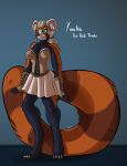  anthro clothed clothing devilbluedragon female fluffy fluffy_tail heterochromia mammal red_panda solo standing ymalke 