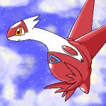  ambiguous_gender digital_media_(artwork) feral latias legendary_pok&eacute;mon nintendo oekaki orange_eyes pasaran pok&eacute;mon pok&eacute;mon_(species) solo video_games 