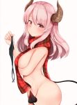  breast_hold horns naked pointy_ears tagme tail 