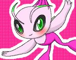  ambiguous_gender blush celebi digital_media_(artwork) green_eyes invalid_color legendary_pok&eacute;mon nintendo oekaki pasaran pok&eacute;mon pok&eacute;mon_(species) shiny_pok&eacute;mon solo video_games 