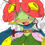  ambiguous_gender bdsm bellossom blue_eyes blush bondage bound digital_media_(artwork) melee_weapon nintendo oekaki open_mouth pasaran pok&eacute;mon pok&eacute;mon_(species) rapier solo sweat sword video_games weapon 