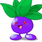  blush nintendo oddish open_mouth pasaran pok&eacute;mon pok&eacute;mon_(species) red_eyes solo video_games 