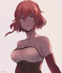  bare_shoulders fire_emblem fire_emblem:_monshou_no_nazo fire_emblem_musou hashiko_(neleven) headband looking_at_viewer minerva_(fire_emblem) red_eyes red_hair short_hair simple_background solo underwear 