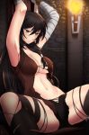  alina_pegova armpits bandages black_hair black_shorts breasts chain choker long_hair medium_breasts navel shorts solo tales_of_(series) tales_of_berseria thighhighs torn_clothes torn_legwear underboob velvet_crowe very_long_hair yellow_eyes 