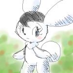  anthro biped blue_eyes blush bokko digital_media_(artwork) female flat_chested lagomorph looking_at_viewer mammal oekaki osamu_tezuka pasaran rabbit solo the_amazing_3 