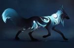  2018 ambiguous_gender black_nose blue_theme canine digital_media_(artwork) feral fox mammal safiru solo standing 