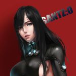  1girl black_hair breasts gantz gantz_suit large_breasts long_hair shimohira_reika sideboob tagme 