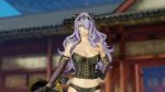  10s 1girl 3d animated animated_gif bare_shoulders black_gloves black_panties boots bouncing_breasts breasts camilla_(fire_emblem_if) cleavage corset covering_one_eye elbow_gloves english_text female fire_emblem fire_emblem_if fire_emblem_musou gloves hair_over_one_eye hand_on_hip headpiece intelligent_systems jiggle large_breasts long_hair looking_at_viewer midriff navel nintendo outdoors panties pov pov_eye_contact purple_hair red_eyes solo standing subtitled talking underwear walking 