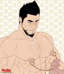  abs bara bleach daddy dilf facial_hair kurosaki_isshin muscle nipples pecs solo 