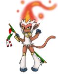  blue_eyes female infernape looking_at_viewer lunarsonny nintendo pok&eacute;mon pok&eacute;mon_(species) simple_background solo video_games white_background 