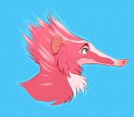  2017 afrosoricid ambiguous_form badhedgehog blue_background blue_eyes bust_portrait cheek_tuft cotton_candy_(badhedgehog) countershade_torso countershading digital_drawing_(artwork) digital_media_(artwork) dotted_background eyelashes fangs female fur fur_tuft long_snout looking_up mammal multicolored_fur neck_tuft outline pattern_background pink_fur pink_nose portrait side_view simple_background smile snout solo spines streaked_tenrec tenrec toony tuft two_tone_fur white_countershading white_fur 