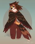  avian bird butt butt_pose etskuni feathers female june solo sparrow wings 
