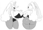  &lt;3 2019 anthro anthrofied big_breasts big_butt big_ears black_and_white black_sclera bow_tie breasts butt cleavage clothed clothing corset female huge_breasts lagomorph legwear leotard lingerie looking_at_viewer looking_back lopunny mammal monochrome nintendo pantyhose pok&eacute;mon pok&eacute;mon_(species) presenting smile solo sssonic2 standing video_games voluptuous wide_hips 