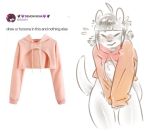  anthro blush bottomless clothed clothing drawyourfursona girly hoodie male mammal mustelid otter panken shy simple_background standing sweater twitter_hoodie 