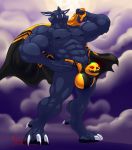  2018 3_toes 5_fingers abs animal_genitalia anthro bat biceps bulge cape claws clothing cloud digitigrade eyebrows fully_sheathed giovanni_(hungothenomster) glowing glowing_eyes grin hair hand_on_hip hungothenomster male mammal muscular muscular_male muscular_thighs nipples pecs pose purple_background red_eyes sharp_teeth sheath simple_background smile snout solo standing teeth tight_underwear toes underwear white_hair 