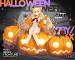  baggy_clothes bangs barefoot blonde_hair blush breasts cardigan character_name copyright_name cup dinergate_(girls_frontline) dress feet food food_themed_hair_ornament full_body girls_frontline green_eyes gun hair_between_eyes hair_ornament hair_scrunchie hairclip halloween holding holding_cup logo long_hair looking_at_viewer low-tied_long_hair low_twintails medium_breasts messy_hair moon_print neckerchief nin off_shoulder official_art open_cardigan open_clothes orange_sailor_collar orange_scrunchie orange_sweater pumpkin pumpkin_hair_ornament pumpkin_soup red_neckwear s.a.t.8_(girls_frontline) s.a.t.8_(gun) sailor_collar sailor_dress scrunchie shotgun sidelocks sitting smile star star_print sweater twintails very_long_hair watermark weapon white_dress 