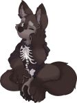  anthro bone canine clothing cub hoodie male mammal oswald_(seth-iova) seth-iova simple_background skeleton solo young 