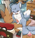  balls blue_fur brown_fur bulge cub cum cum_inside eeveelution erection eyes_closed flareon fur lying male male/male minhpupu nintendo nintendo_switch nude on_back open_mouth penis penis_outline pikachu pillow plushie pok&eacute;ball pok&eacute;mon pok&eacute;mon_(species) snorlax sweat tapering_penis umbreon video_games white_fur young 