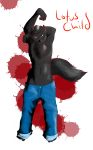  anthro canine clothed clothing gender:male lotus lotuschild mammal solo topless wolf 