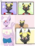  anthro anthrofied balga clothed clothing comic duo eeveelution espeon freckles fully_clothed fur girly intermundano male nintendo pok&eacute;mon pok&eacute;mon_(species) umbreon video_games yuno 