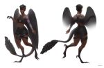 2018 abs absurd_res alpha_channel alya_(kin) animal_humanoid avian big_butt black_hair bracelet breasts brown_eyes butt claws clothed clothing collar dark_skin digitigrade facial_piercing feathers female hair hi_res humanoid jewelry kin~ model_sheet nose_piercing piercing scales septum_piercing short_hair simple_background solo tattoo transparent_background wide_hips wings xiongfeng95 yellow_eyes 