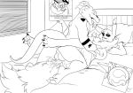  anthro anus balls bed breasts cum cum_in_pussy cum_inside digimon female guilmon half-closed_eyes lying male male/female medium_breasts messy missionary_position nude on_back open_mouth renamon scalie sex spread_legs spreading vaginal yawg 