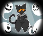  2018 anthro cat feline female ghost halloween holidays mammal momo_(google) multi_nipple nipples plexybot pussy spirit 