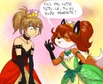  2018 adlynh breasts canine clothed clothing digital_media_(artwork) duo female fox human mammal smile super_crown 