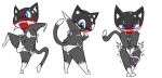  2018 anthro balls blue_eyes blush bulge butt cat clothed clothing crossdressing embarrassed feline legwear male mammal morgana_(persona) open_mouth penis plexybot sex_toy underwear vibrator 