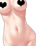  ban breasts censored dutch_angle groin heart heart_censor navel nipple_censor nude solo white_background 