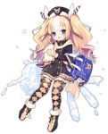  :d animal argyle argyle_legwear azur_lane bag bag_charm bangs black_dress black_footwear black_hat blonde_hair blue_eyes blush brown_mittens bunny character_doll charm_(object) diagonal_stripes dress eyebrows_visible_through_hair full_body fur-trimmed_boots fur-trimmed_mittens fur_trim hair_ribbon hat head_tilt holding holding_animal kalk_(azur_lane) long_hair long_sleeves looking_at_viewer mittens multicolored_hair official_art one_eye_closed open_mouth pantyhose ribbon school_bag smile solo streaked_hair striped striped_ribbon tongue tongue_out transparent_background two_side_up utm very_long_hair white_hair white_ribbon wide_sleeves 