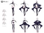  absurdres ass azur_lane black_panties boots breasts bridal_gauntlets character_name character_sheet chuzenji colorado_(azur_lane) commentary_request expression_chart hairband highres logo long_hair pale_skin panties red_eyes rudder_shoes sideboob solo thigh_boots thighhighs underwear white_hair 