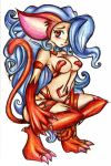  animal_humanoid blush breasts cat_humanoid darkstalkers felicia_(darkstalkers) feline female hi_res humanoid mammal purity red_eyes solo traditional_media_(artwork) video_games 