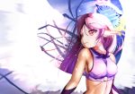  angel_wings bad_anatomy breasts commentary_request crop_top cross double_halo feathered_wings gradient_hair halo jibril_(no_game_no_life) long_hair low_wings magic_circle medium_breasts midriff multicolored multicolored_hair no_game_no_life pink_eyes pink_hair sideboob solo symbol-shaped_pupils tawawa_(kakeibo7ykwety) very_long_hair white_wings wing_ears wings 