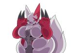  2018 against_wall ambiguous_gender anon breasts duo faceless_ambiguous female hug larger_female looking_down motorboating nintendo open_mouth overweight pok&eacute;mon pok&eacute;mon_(species) restluck size_difference smile smirk squish teeth video_games wide_hips zangoose 