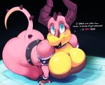  all_fours anthro belt big_breasts black_background black_lipstick breasts cleavage clothed clothing dialogue dragon dragoness_(vimhomeless) female fingerless_gloves gloves green_eyes kneeling lipstick looking_at_viewer makeup simple_background solo vimhomeless 